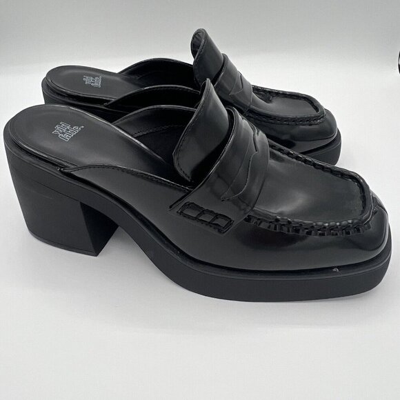 Wild Fable Women’s Eileen Mule Black Slip On Shoes Size 8 Chunky Faux Leather - Picture 2 of 7